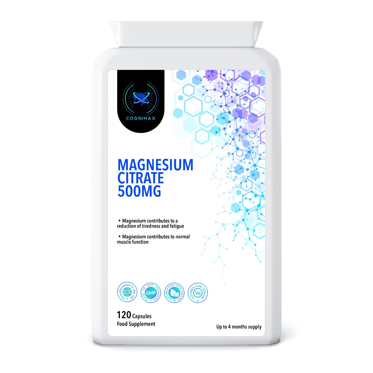 Magnesium Citrate 500mg. 2-4 months supply.