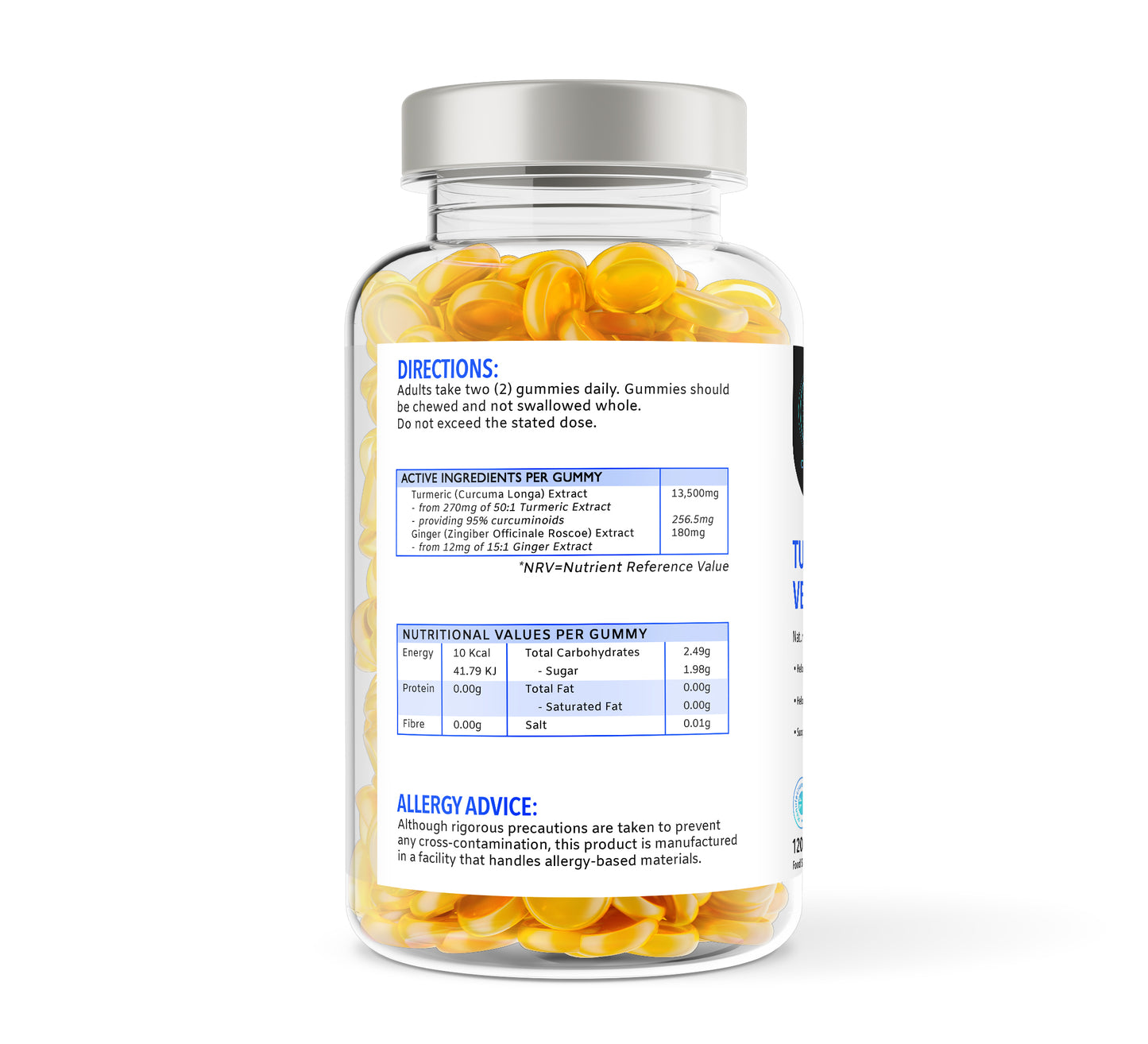 Turmeric & Ginger Vegan Gummies - up to 2 months supply.