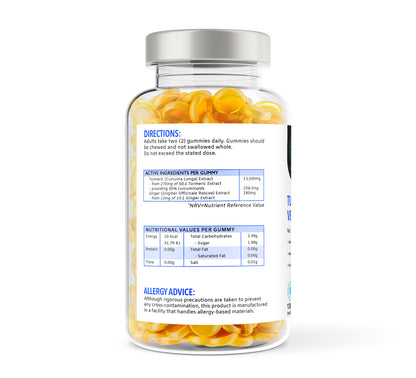 Turmeric & Ginger Vegan Gummies - up to 2 months supply.