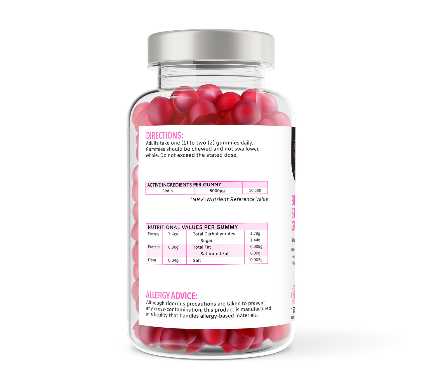 Biotin Strawberry gummies. 2 months supply.