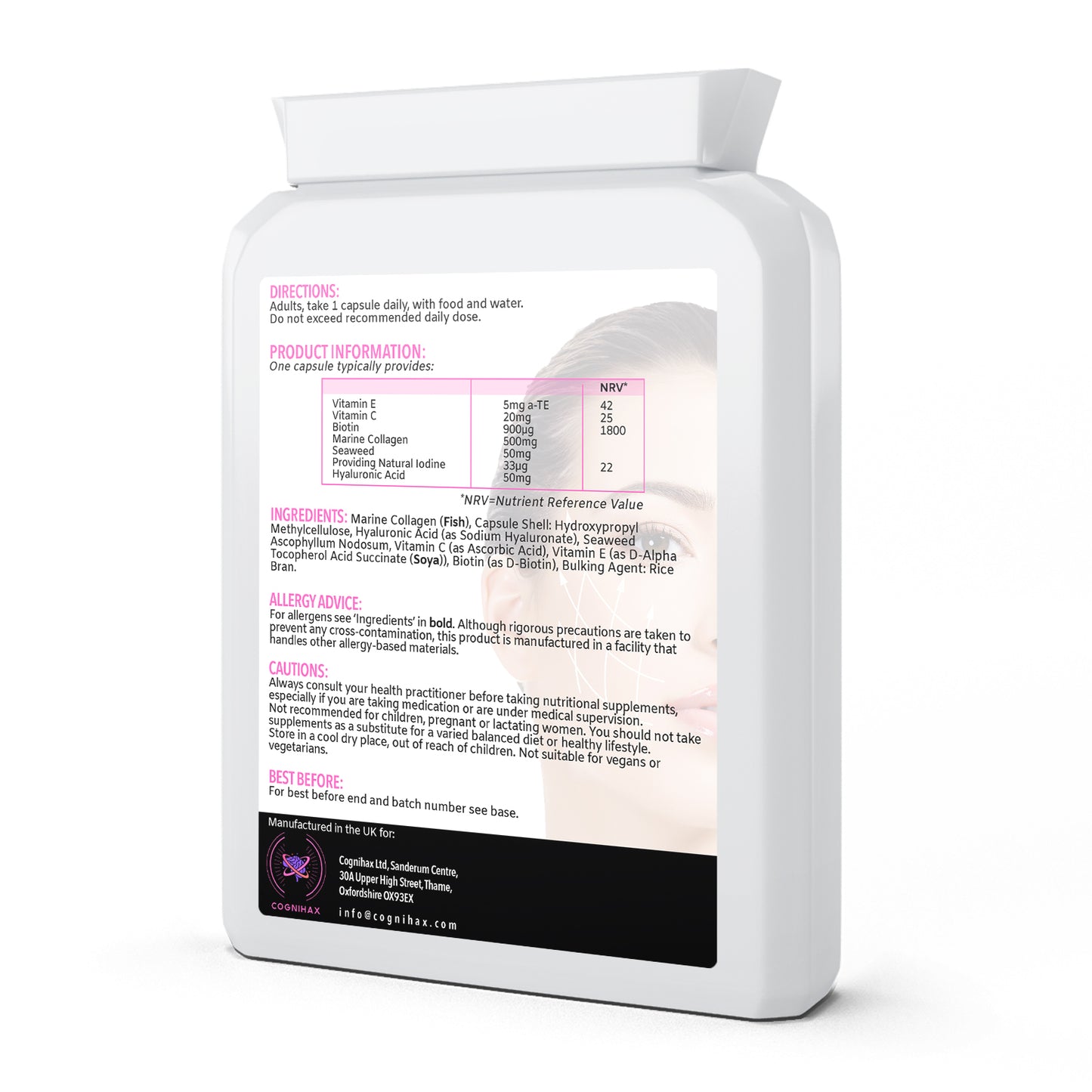 Collagen with Biotin, Hyaluronic Acid and Iodine - 1 month supply.